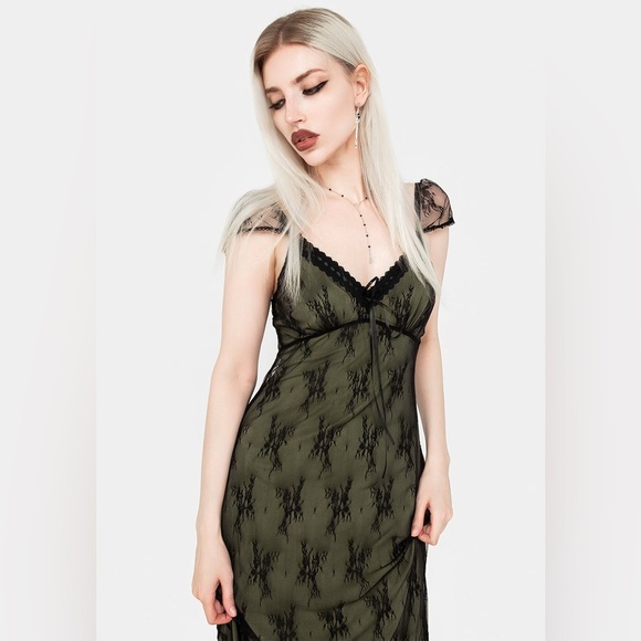 Disturbia Gladioli Stretch Lace Midi Dress Size US 16 / UK 20 - Picture 2 of 8